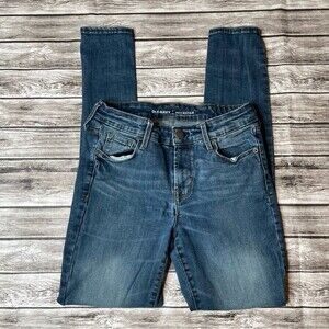 Old Navy Rockstar Skinny Leg Ripped Knee Mid Rise Jeans 4 Regular Stretch Denim